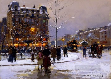 パリ Painting - EC プレイス ピガール 冬のパリジャン
